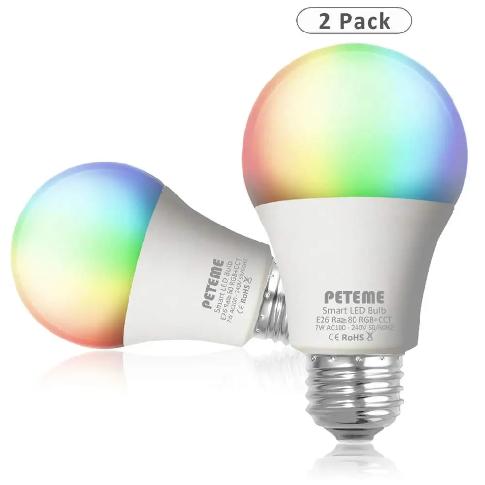 

2pcs E27 led lamp led bulb APP Remote Control Voice Control Light Bulb Dimmable Magic Lamp Wake-Up Lights Google