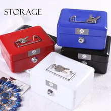 Por Handbag Money Box Lots From Portable Metel Lock Key Iron Box Handbag Large Size High Quality Storage Money Office