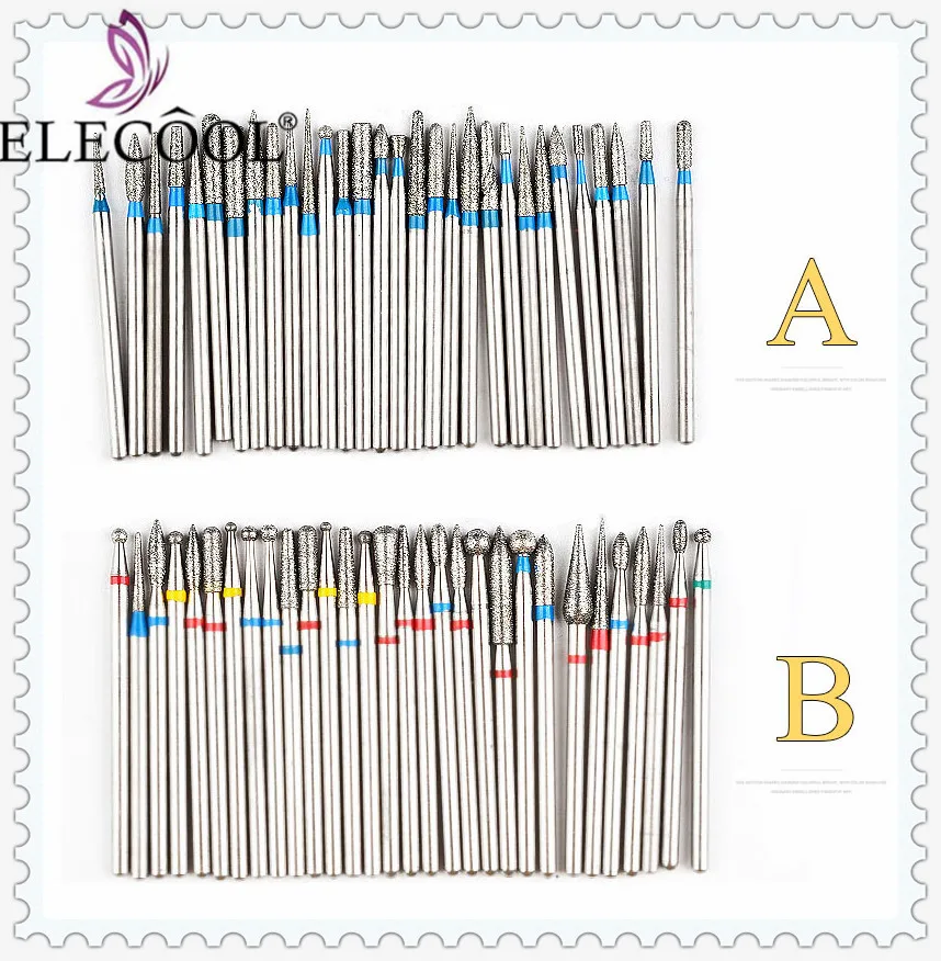 ELECOOL 30 шт. 2,35 мм мини микро хвостовик Электрический сверла фрезы для маникюрного набора "в провинции аньхое Керамика пламени ногтей, для маникюра