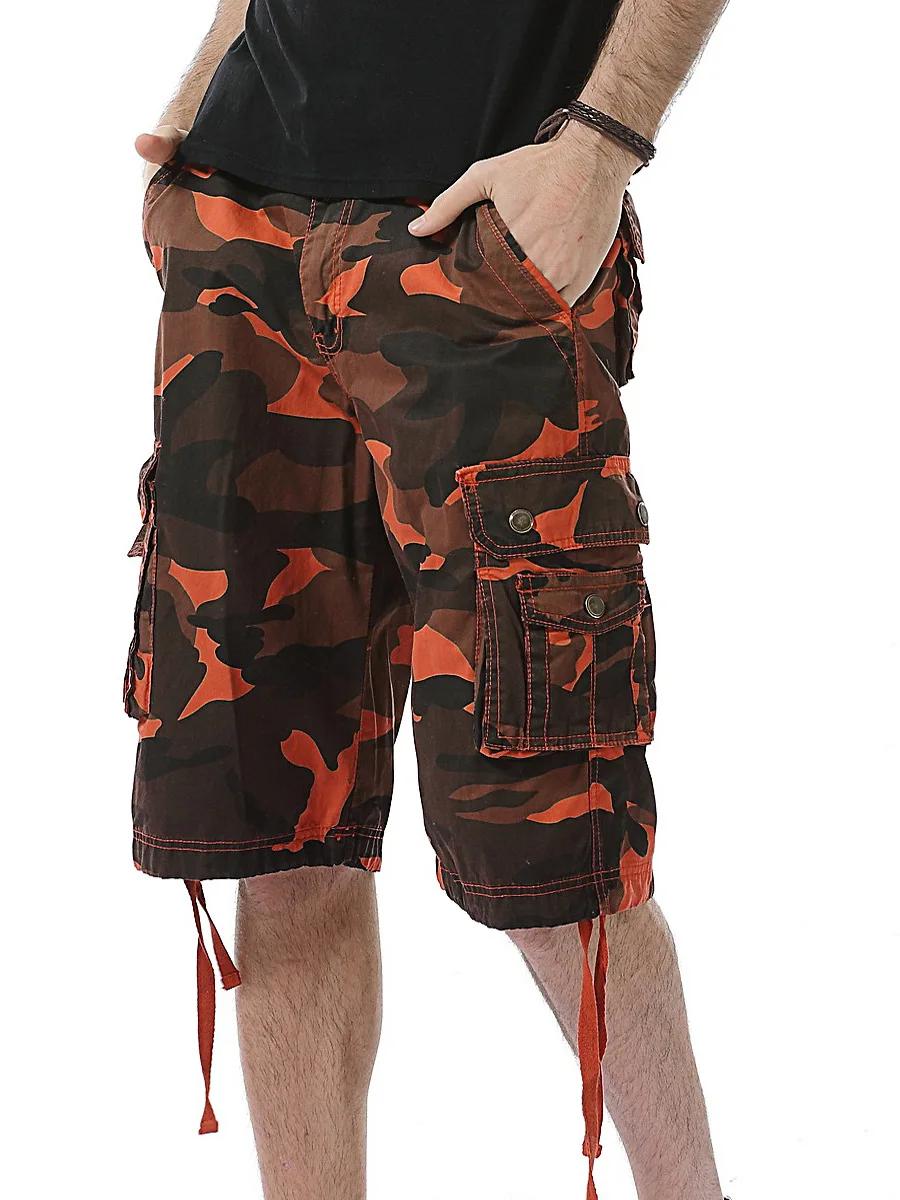 018 Горячие мужские большие размеры камуфляжные шорты 5 очков брюки с несколькими карманами повседневные брюки мужские брюки