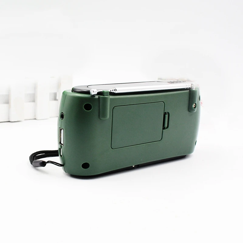 Радиоприемник Многофункциональный Am/Fm солнечное динамо радио Мощный ручной генератор Зарядное устройство зеленый