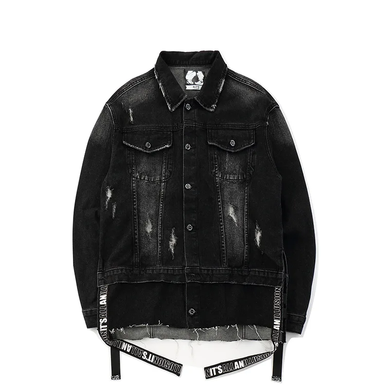 

High Street Spring Autumn Hip Hop Jacket Men Loose Solid Bomber Jacket Men's Stand Buckle Straps Collar Coats Male Clothing L282