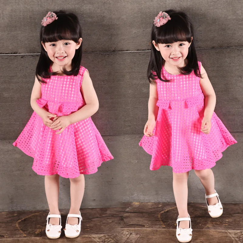 Girls 2018 summer new Korean children's clothing baby sleeveless dress ...