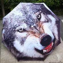 Тигр Дизайн картина маслом трехсложный зонт УФ Защита от солнца и дождя для мужчин и женщин высокое качество