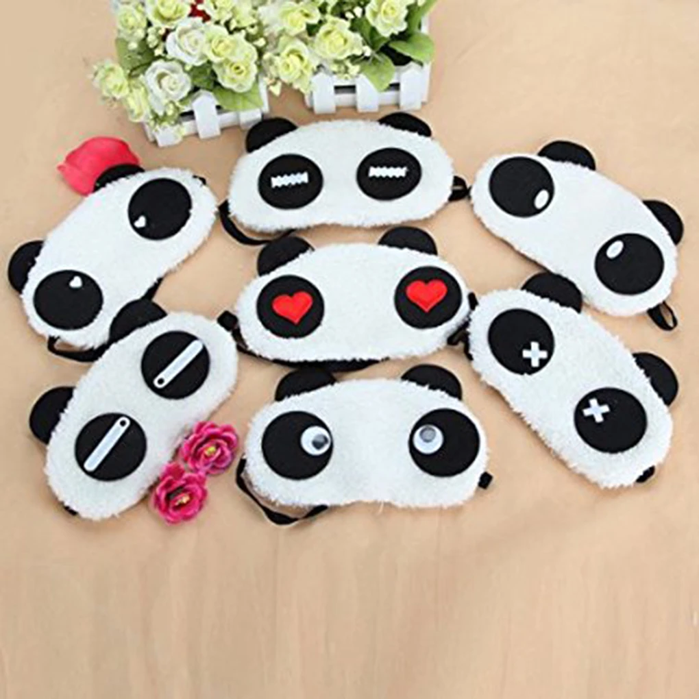 Горячая панда лицо глаз путешествия спальный маска с завязанными глазами Рождественский подарок белый+ черный 1x