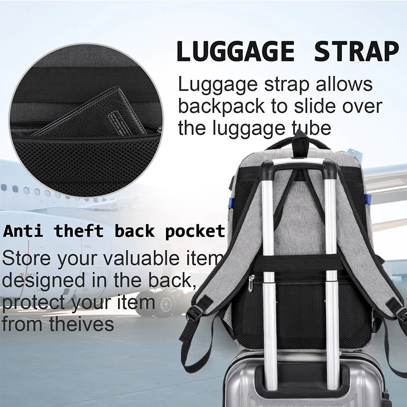 Мужской рюкзак водонепроницаемый с usb разъемом многофункциональная