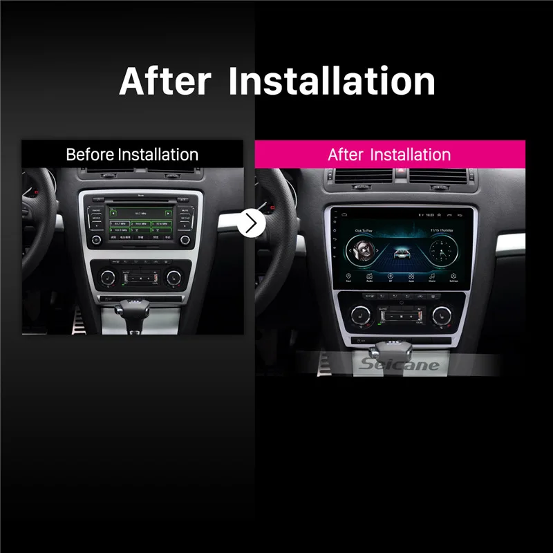Excellent Seicane 10.1 Inch Android 8.1 Touch Screen GPS Car Radio For Skoda Octavia 2007 2008 2009 2010 2011-2014 Wifi Multimedia Player 5