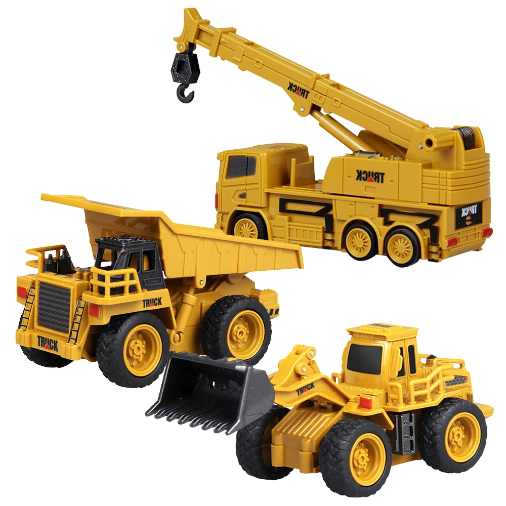 Mini RC Dump Crane Trucks Construction Vehicle Bulldozer Crane Kids Toys Gift 