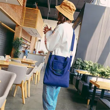 

Canvas Bag Women's Fashion Shopping Bag Casual Large-capacity Removable Shoulder Strap Diagonal Shoulder Bag