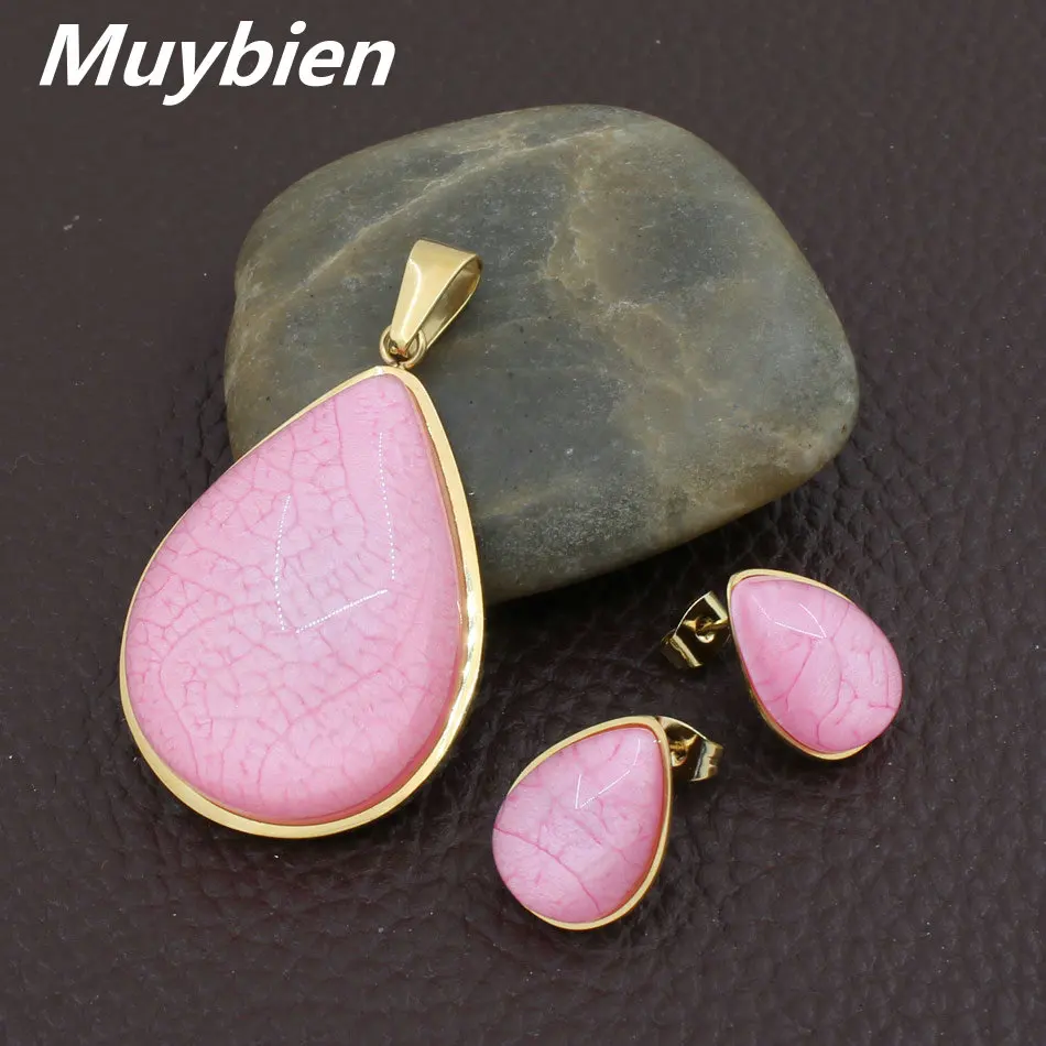 

Muybien Water Shape Jewelry Set Hot Sale Pendant Necklaces Earrings Set for Women/Man Clothing Accessories Bijoux PDNKAEBD