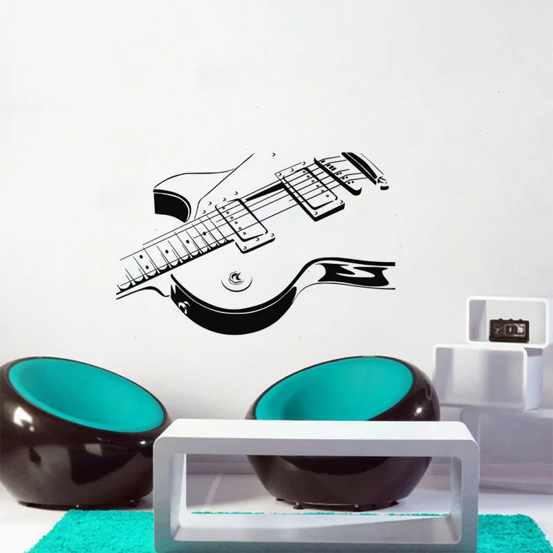 Electric Guitar Wall Stickers Vinyl Art Decal Removable Musical