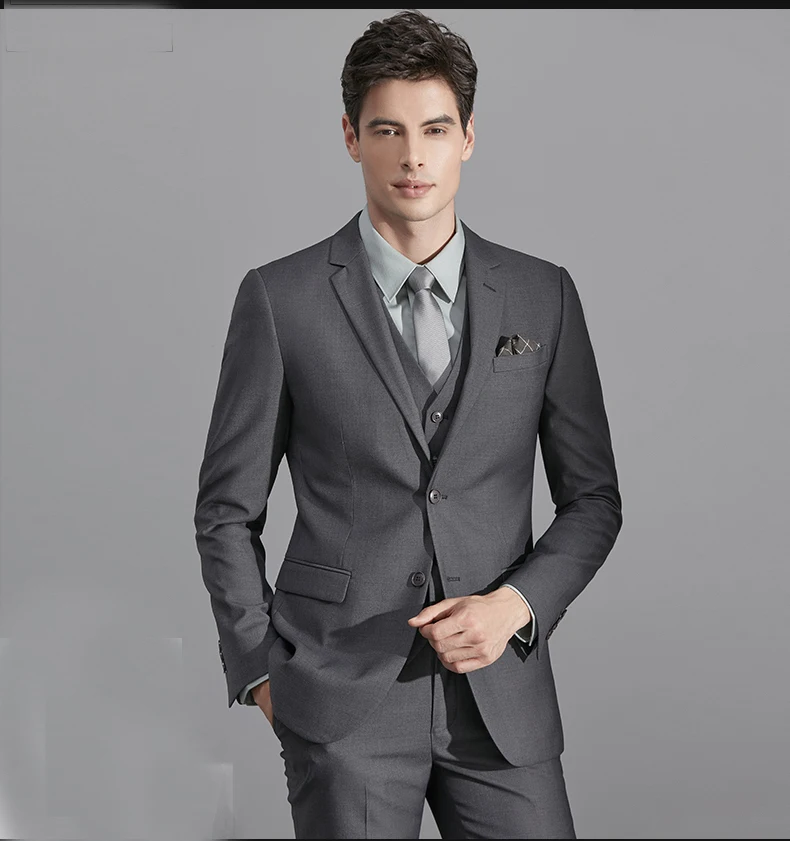 Classic Business Suits Groom Tuxedos Thicken Suits Evening Business Prom Party Suits Slim Fit for Men Notched Lapel 3 Pieces