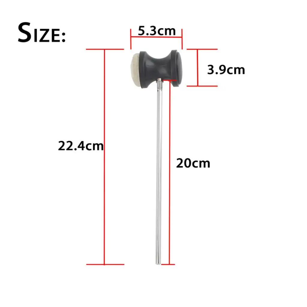 2 Pieces Stainless Steel Drum Pedal Beater Mallet with Adjustable Hammer Head for Jazz Drum Accessory