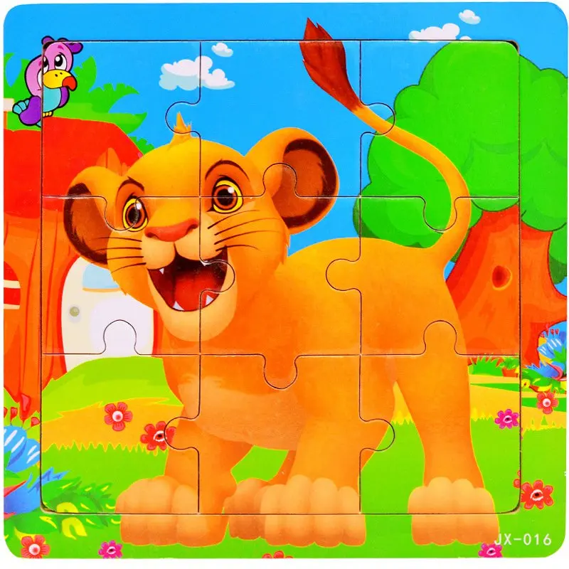 Мультфильм животных головоломка куб головоломки образовательные деревянные DIY игрушки для детей головоломки Развивающие интеллектуальные игрушки рождественские подарки - Цвет: 040