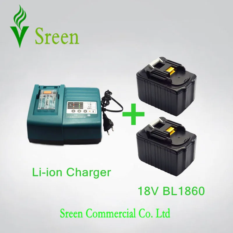 

2 x 6000mAh New Emergency Rechargeable Lithium Ion & Power Tool Battery Charger Replacement for Makita 18V BL1830 BL1815 LXT400
