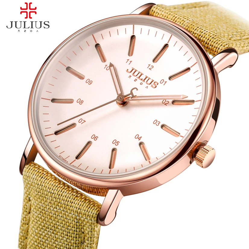 

2016 Luxury Brand Julius JA-910 Fashion Women Watches Canvas Band Casual Wrist watch Quartz Waterproof Watch Relogio Feminino