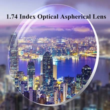 1,74 индекс супер тонкие асферические линзы анти-радиационные полимерные оптические линзы для близорукости по рецепту