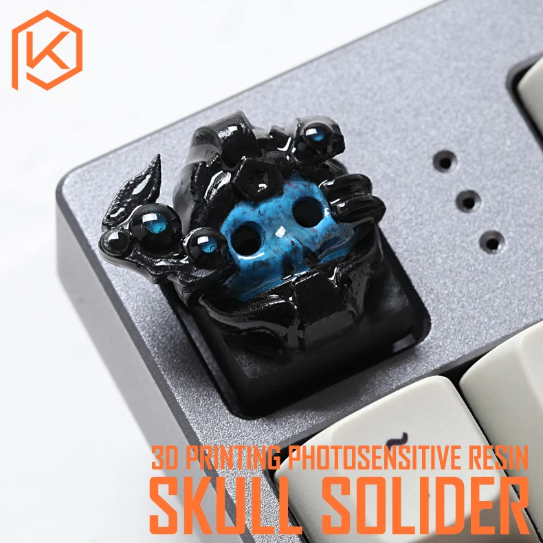 Новинка блестящие колпачки для ключей 3d печать принт пла Череп solider под заказ