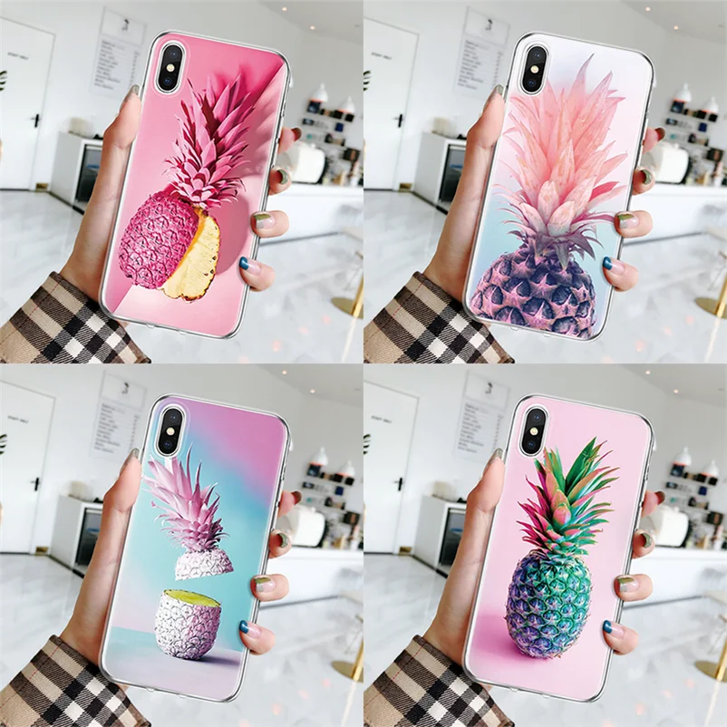 

TPU Pineapple Case Luxury For Coque iPhone X XR XS Max 10 6 S 6S 8 7 Plus Cover For iPhone 4 5 5S SE 5C Fundas For iPhone 7 Case