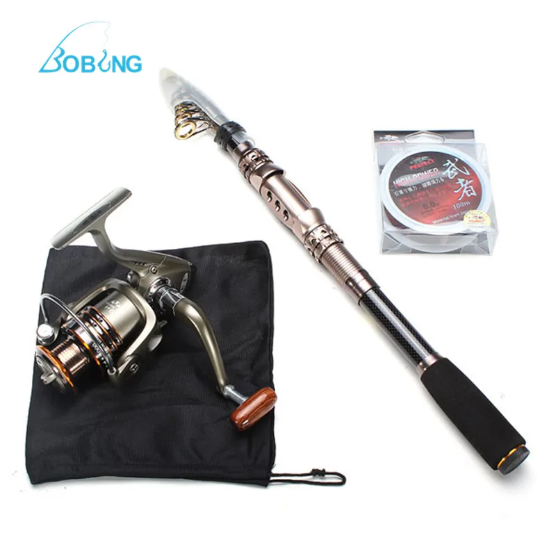 

Bobing FS-01 2.4M 5.2:1 100M Carbon Sea Telescopic Fishing Rods Spinning Reel Fishing Line Set Lure Fishing Accessories Pesca