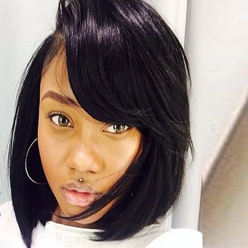 9a Grade Human Hair Bob Style Full Lace Wigs 130 Density