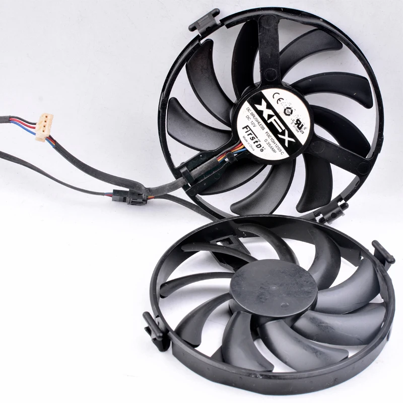 

Оригинальный XFX R9 370 380 Demon FDC10H12S9-C 12V 0.35A 4 линии 4pin видеокарта контроль температуры охлаждения двойной вентилятор