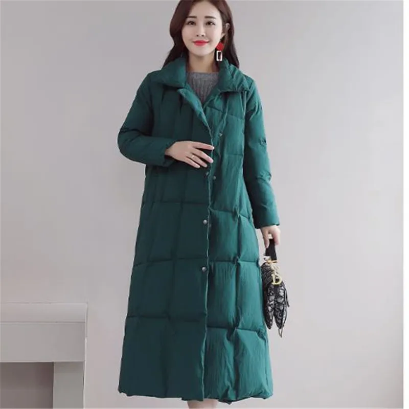 Новое зимнее пуховое хлопковое пальто, Высококачественная модная женская одежда, длинная Свободная Женская хлопковая куртка большого размера, зимняя теплая парка