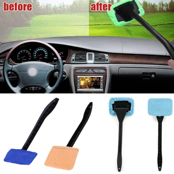 

Car Window Cleaner Windshield Long Handle Microfiber Brush Handy Car Wash Tools Cleaning Brush Car Washer for Car Care Blue
