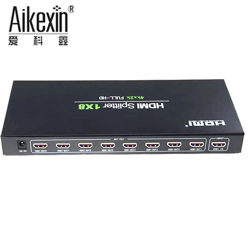 Разветвитель Aikexin Ultra HD 4K HDMI 1x2 /1x 4/1x8 f усилитель V1.4 питание 2/4/8 порт разветвитель Box