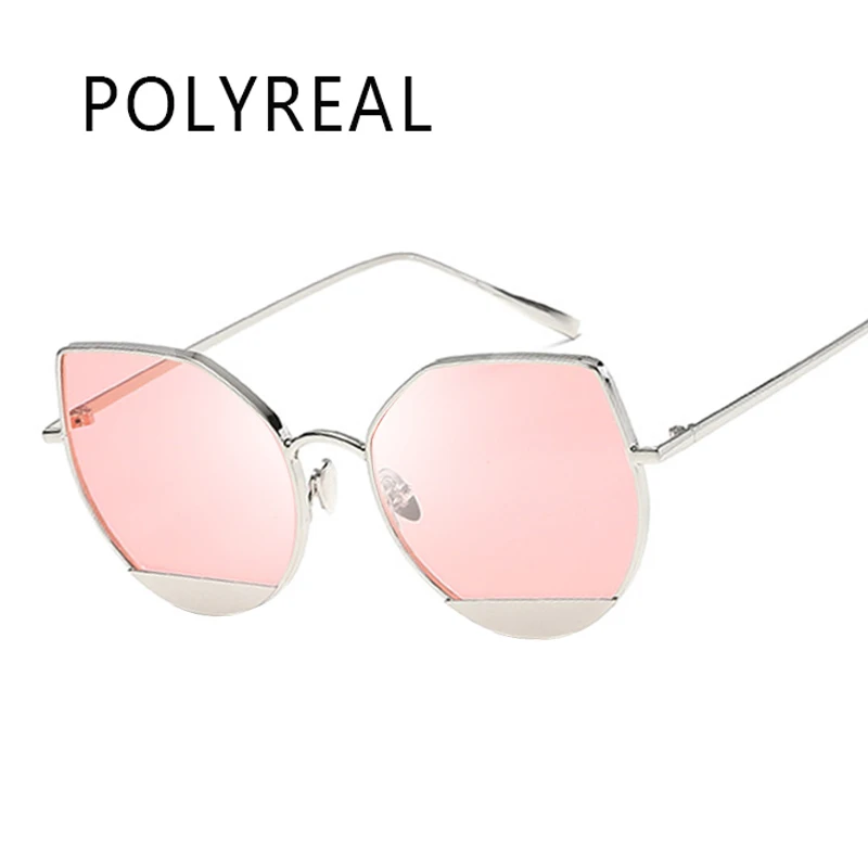 POLYREAL 2017 Новая Мода Cat Eye Солнцезащитные Очки Женщины Марка Дизайнер Женский