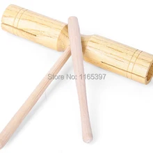 1 шт. Детский натуральный деревянный двойной колокольчик Gogo beater guiro скребок перкуссия раннее музыкальное образование инструмент игрушка