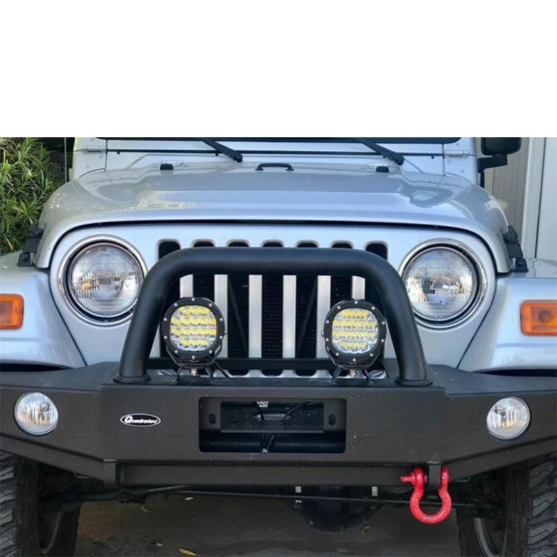 1 par de luces LED redondas de conducción de 7 pulgadas, 140 W, 14000 lm,  parachoques delantero, parrilla, focos para Offroad Jeep Wrangler JK TJ YJ