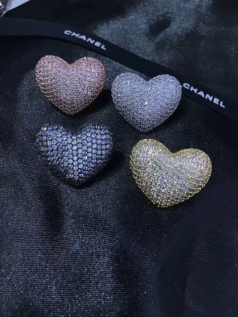 6pcs 20mm Cz Micro Pave Diamond Heart Pendant Black 6pcs 20mm Cz Micro Pave Diamond Heart Pendant Black Ruby