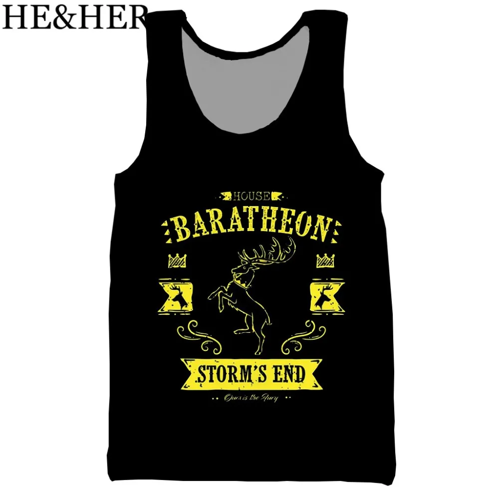 Крутой Дом Таргариенов, 3d принт, унисекс, топ на бретелях, для мужчин, модный летний топ на бретелях, для работы, для мужчин, женские топы, топ на бретелях