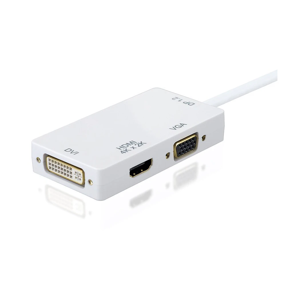 AAAE Топ Mini DisplayPort female 3 в 1 адаптер 2 full 4 K x разрешение 3D стерео все HD White| |