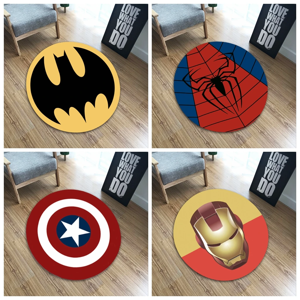 

XINTOCH The Avengers Carpet Marvel Plush Toys Batman Spiderman Iron Man Captain America Rug Flannel Gift for Kids Drop Shipping