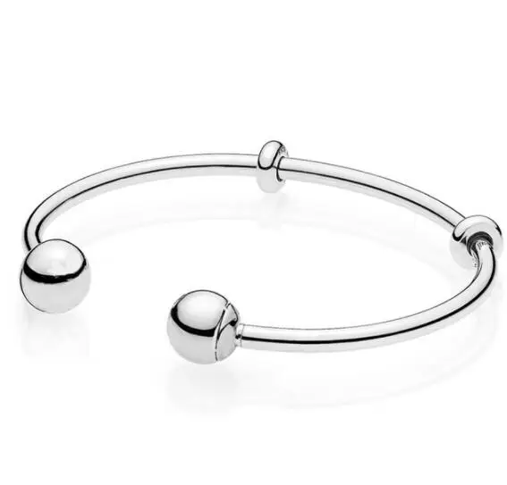 

Top Quality Moments Silver Open With Signature Caps Pandora Bangle Bracelet Fit Bead Charm 925 Sterling Silver Jewelry