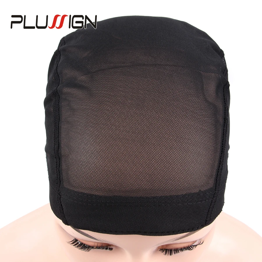

Plussign Three Size 52Cm-56Cm Black Elastic Cap Stretchable Mesh Wig Cap With Widened Thickening Elastic Band 50Pcs/Lot