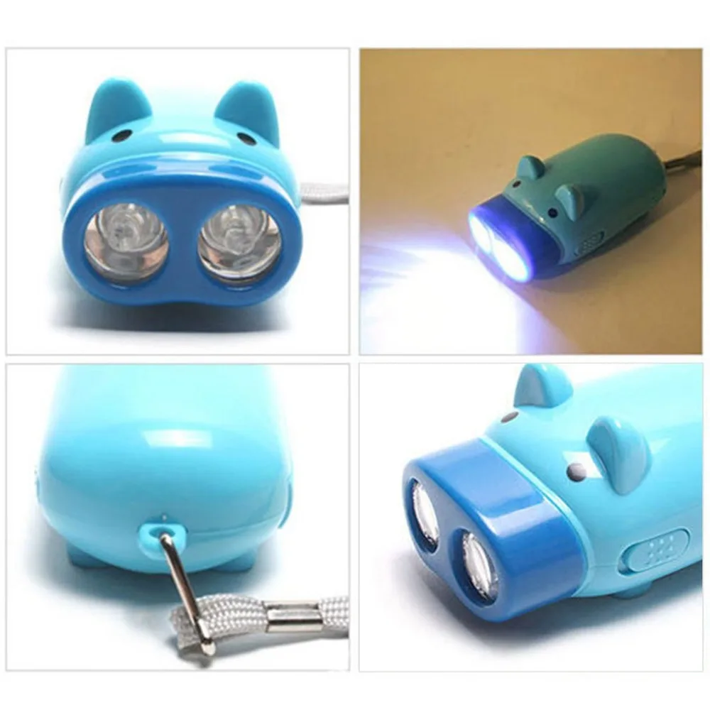 

Energy Saving Hand Press Power Generation Flashlight 2 LEDs Self-Generating Power Torch For Outdoor Camping Tools(Random Color)