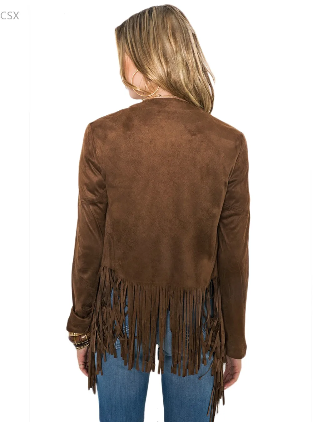 Finest  MwOiiOwM New Women Jacket Long Sleeve Tassel Fringe Jacket Womens Multi-size Jackets coats 63