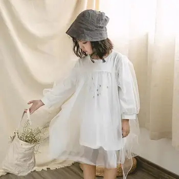 

2019 Korean style girls princess dress mesh fashion summer good quality girls dresses 3-8t B81
