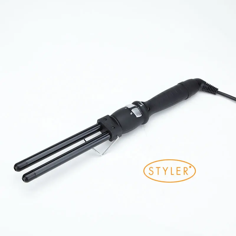 

High quality Black Fashion Ceramic Hair Curling Iron Double wand Magic wand Curling iron triple Hair curlers Free shipping
