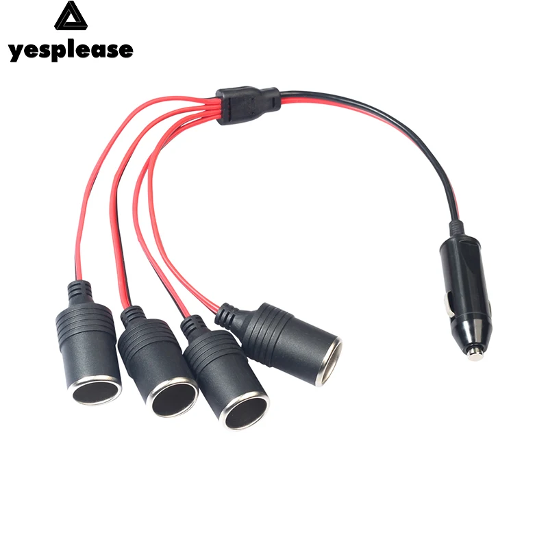 New 4 in 1 Car Charger Cigarette Lighter Splitter Female Socket Plug Power Adapter Connector Auto Cable Input 12V 24V | Автомобили и
