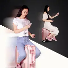 Умный Дорожный чемодан на электрической колесике. Роскошная интеллектуальная переносная багажная сумка для робота AI. Ездить на багажник