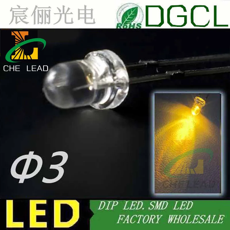 Светодиодные Диоды 3 мм желтого цвета 585-595nm 2 0-2 5 V 15-20mA 1000 шт Бесплатная доставка |
