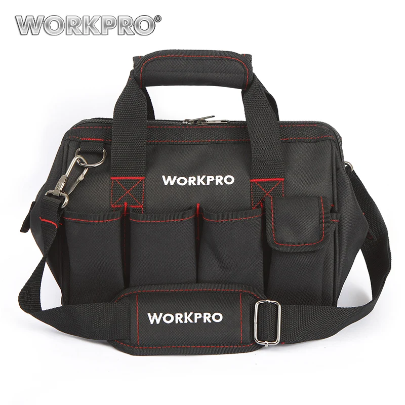 WORKPRO 1" маленькая сумка 600D для инструментов электрика широкий рот инструмент Сумки