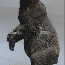 1" Китайский Бронзовый свирепый медведь от Barye Арт Деко Дикая жизнь полярная Статуэтка медведя