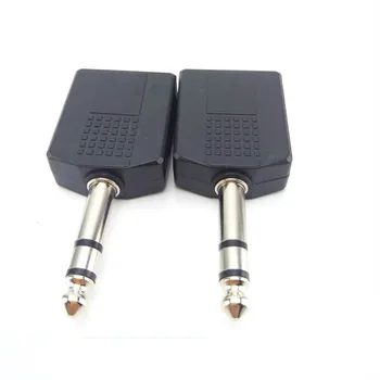 

5pcs-100pcs Jack 6.5/6.35mm Audio Adapter Microphone Plug Dual-channel One Point Two Couple Headphone Guitar Connector