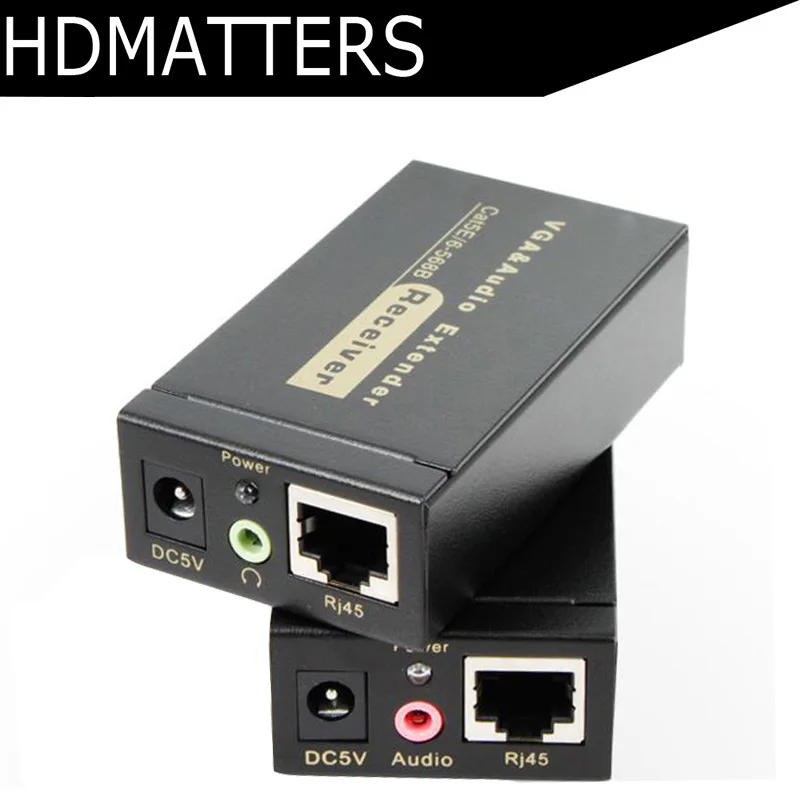 Продажа Hdmaters VGA удлинитель от UTP cat5e 6 с аудио VGA Аудио Видео удлинитель по ethernet 1900X1200 Поддержка до 100 м