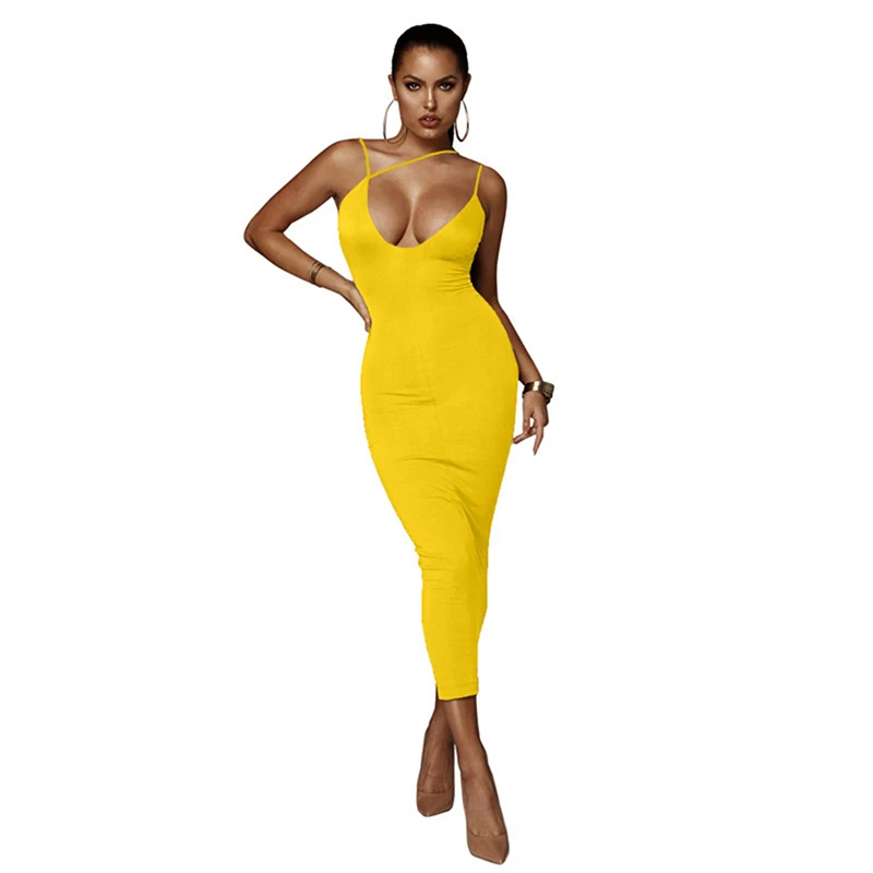 

Sexy Night Club Backless Long Dress Women V Neck Sleeveless Spaghetti Strap Dress Female 2019 Elegant Party Bodycon Dress
